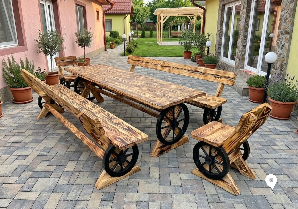 Set masă model roată pentru 12 persoane
