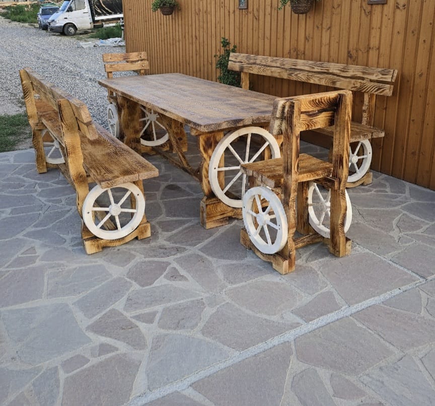 Set masă model roată H pentru 10 persoane
