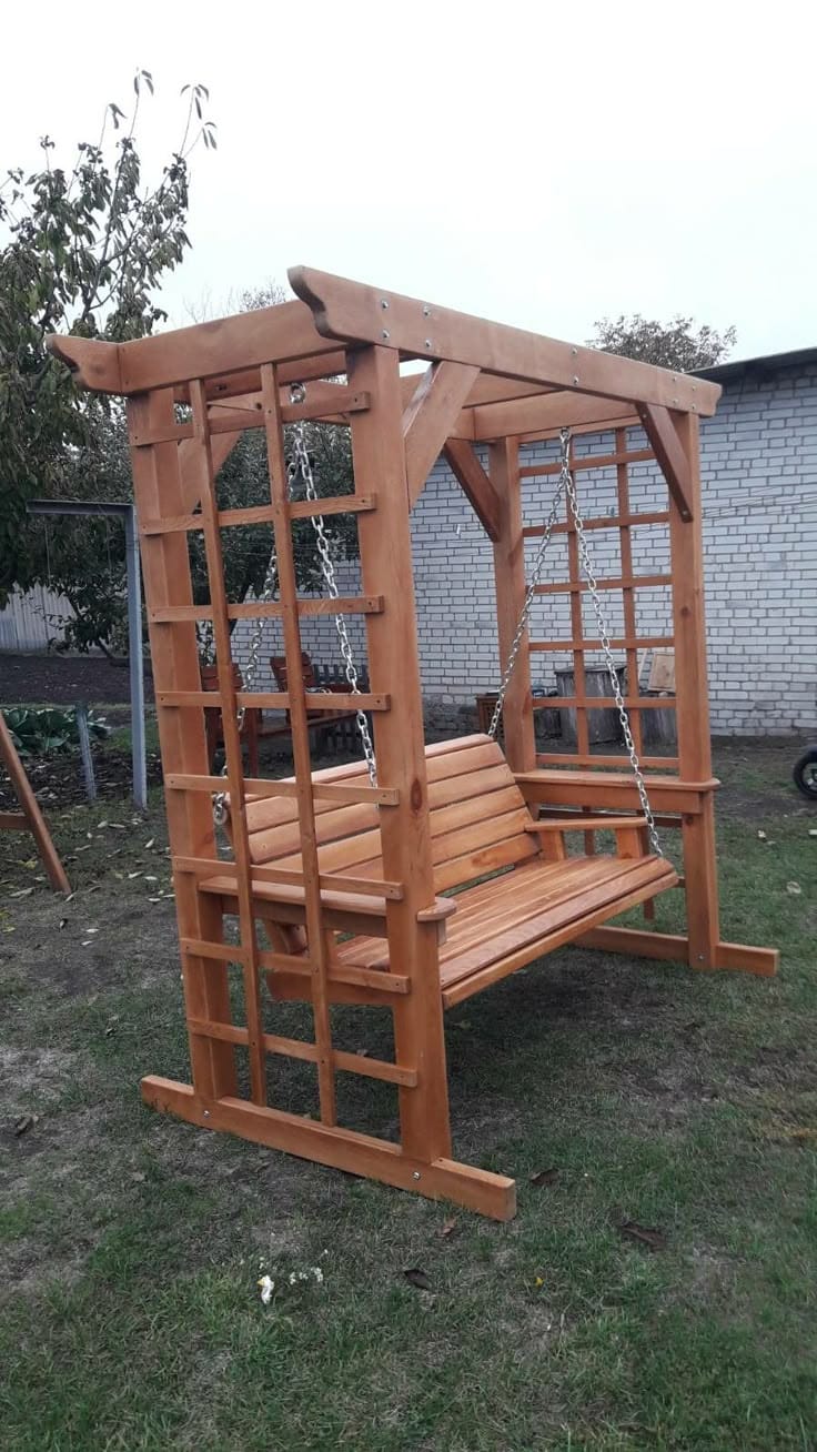 Balansoar rustic model Pergolă fără acoperiș