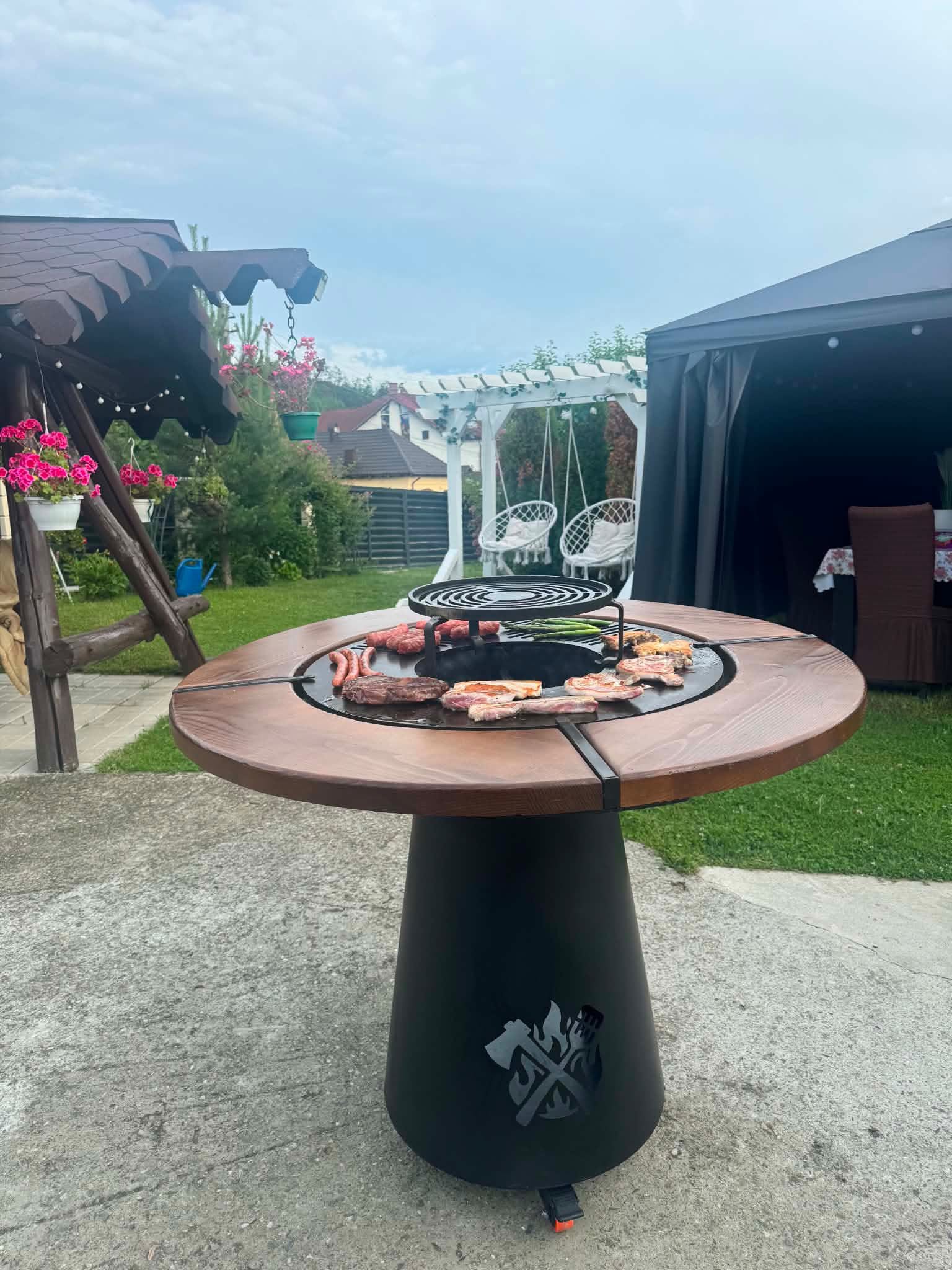 Grătar grill cu plită rotundă 125 cm