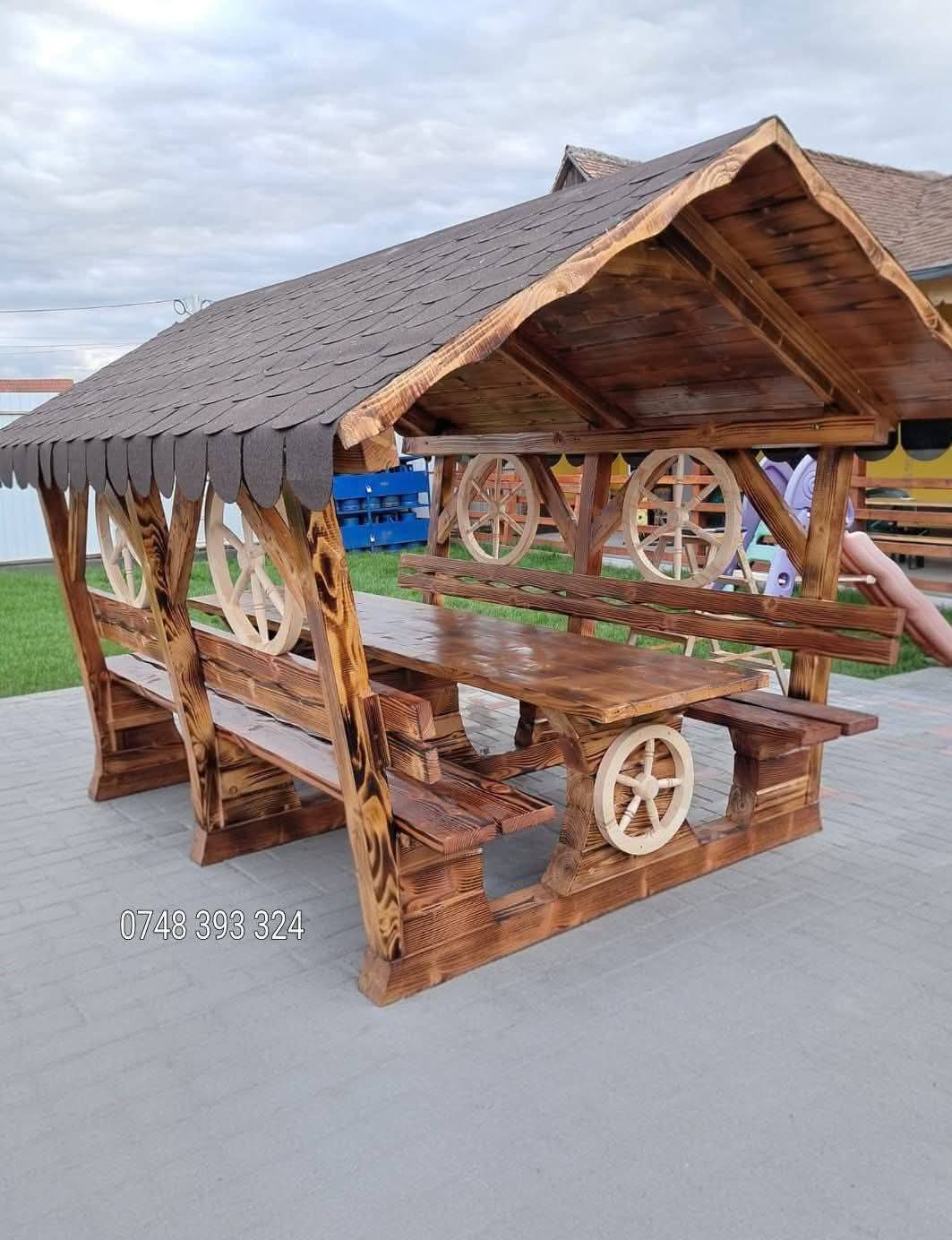 Foișor rustic model roată 250 cm