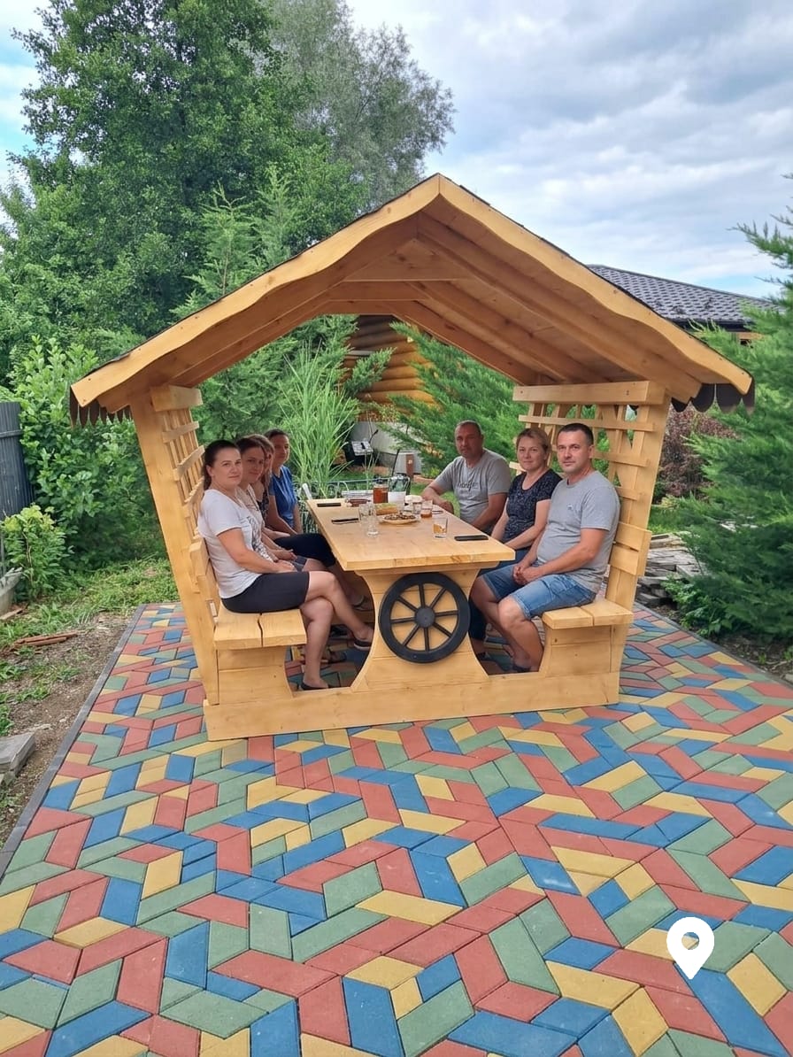 Foișor rustic model roată 250 cm