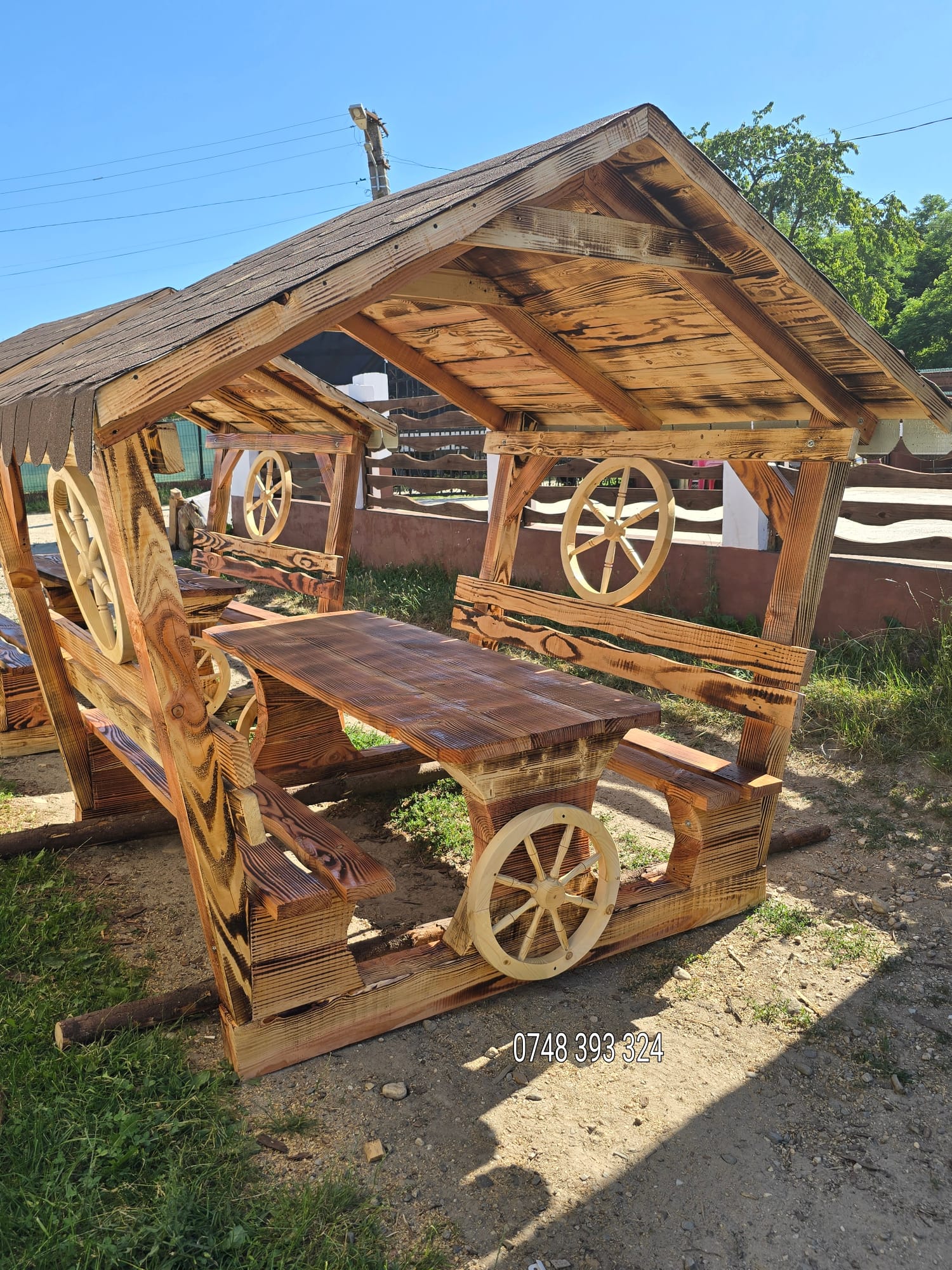 Foișor rustic model roată 150 cm