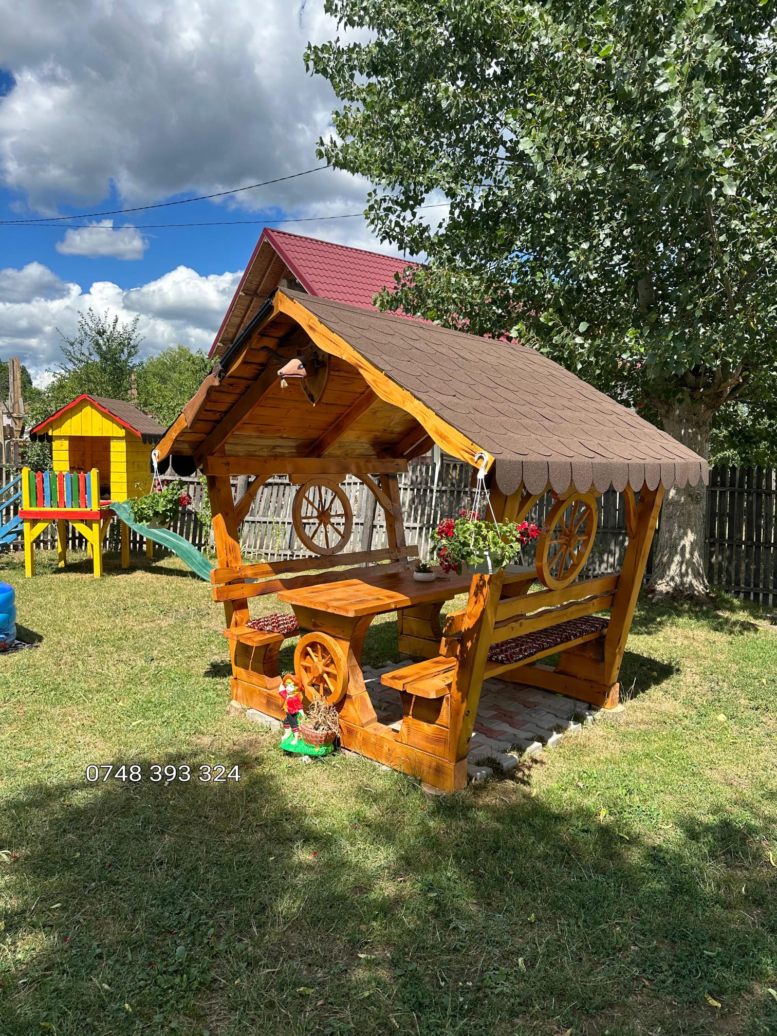 Foișor rustic model roată 150 cm