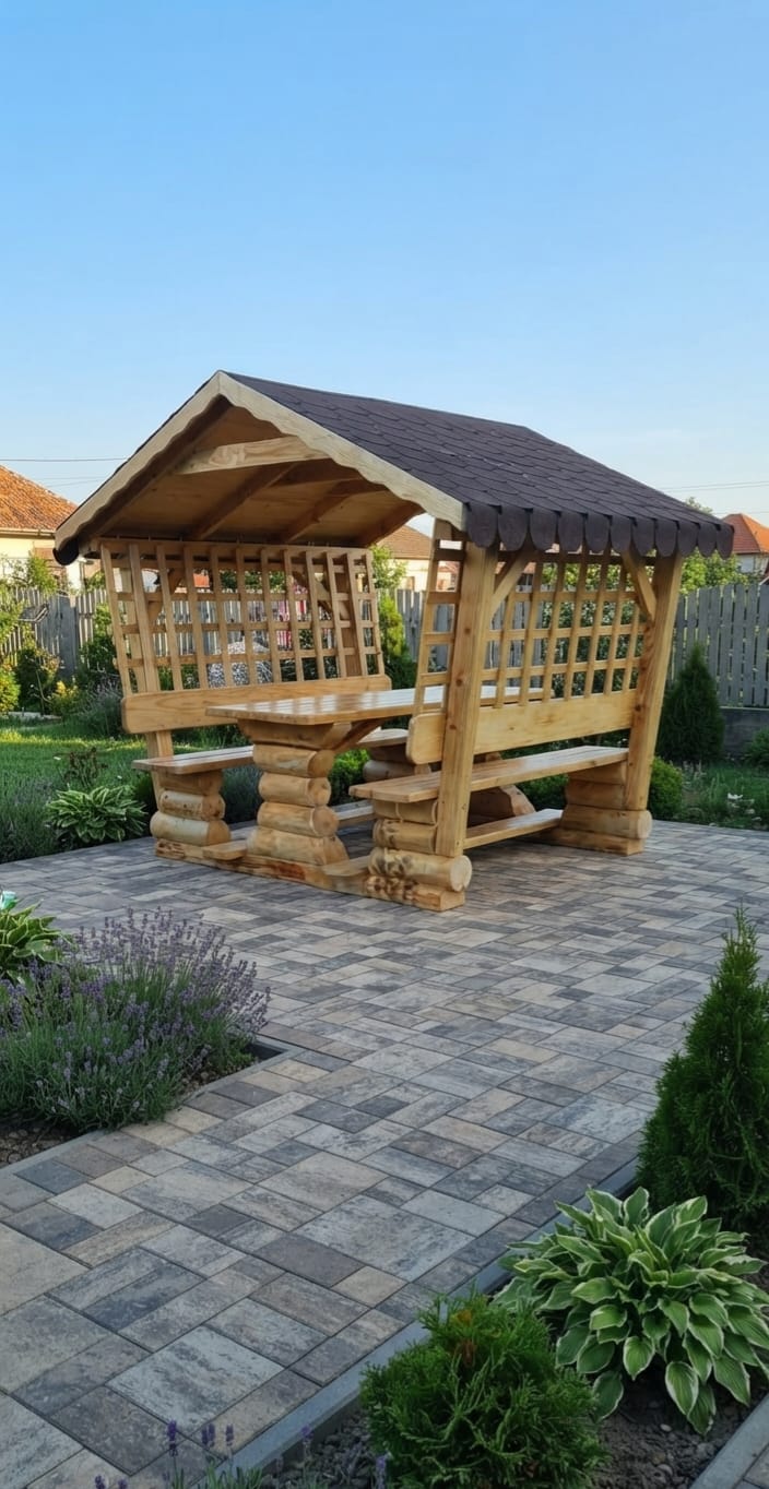 Foișor rustic din bușteni 150 cm