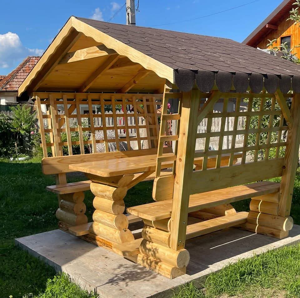 Foișor rustic din bușteni 300 cm