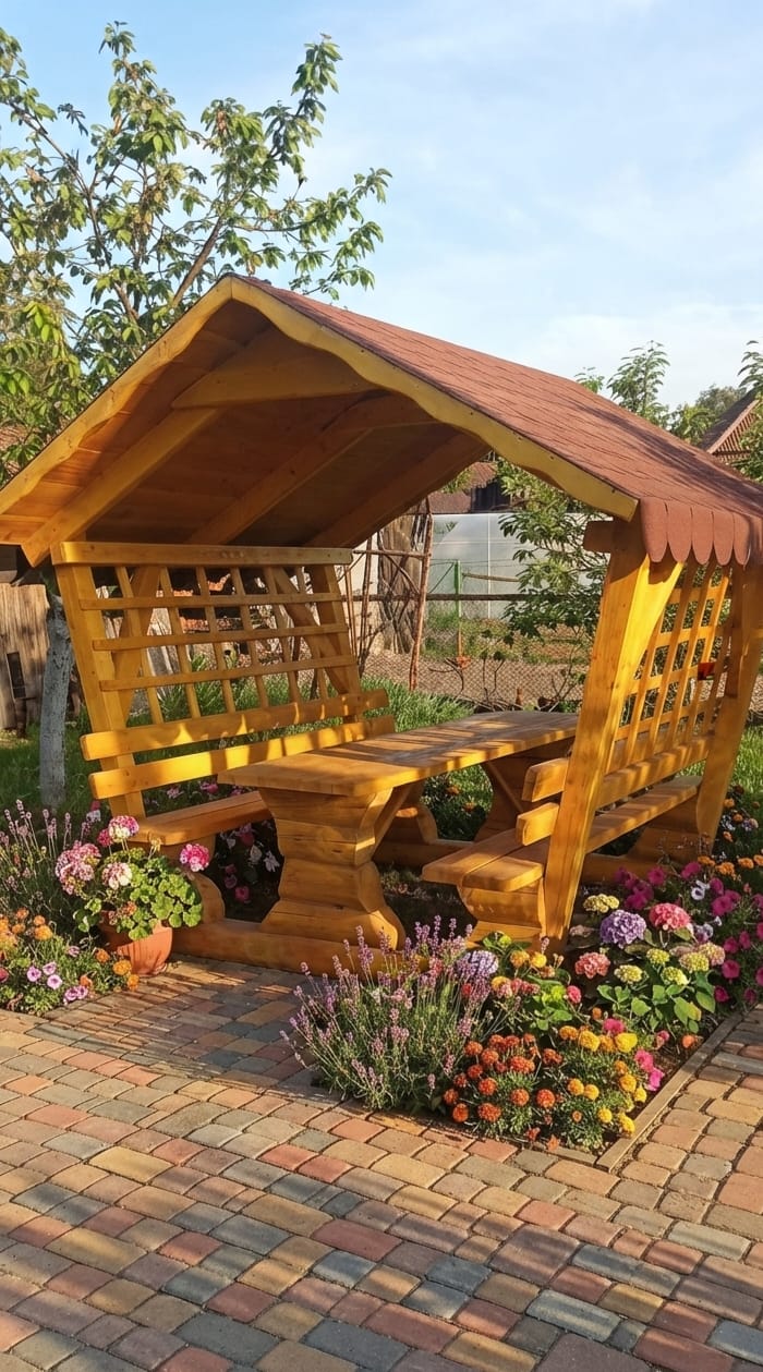 Foișor rustic din bușteni 300 cm