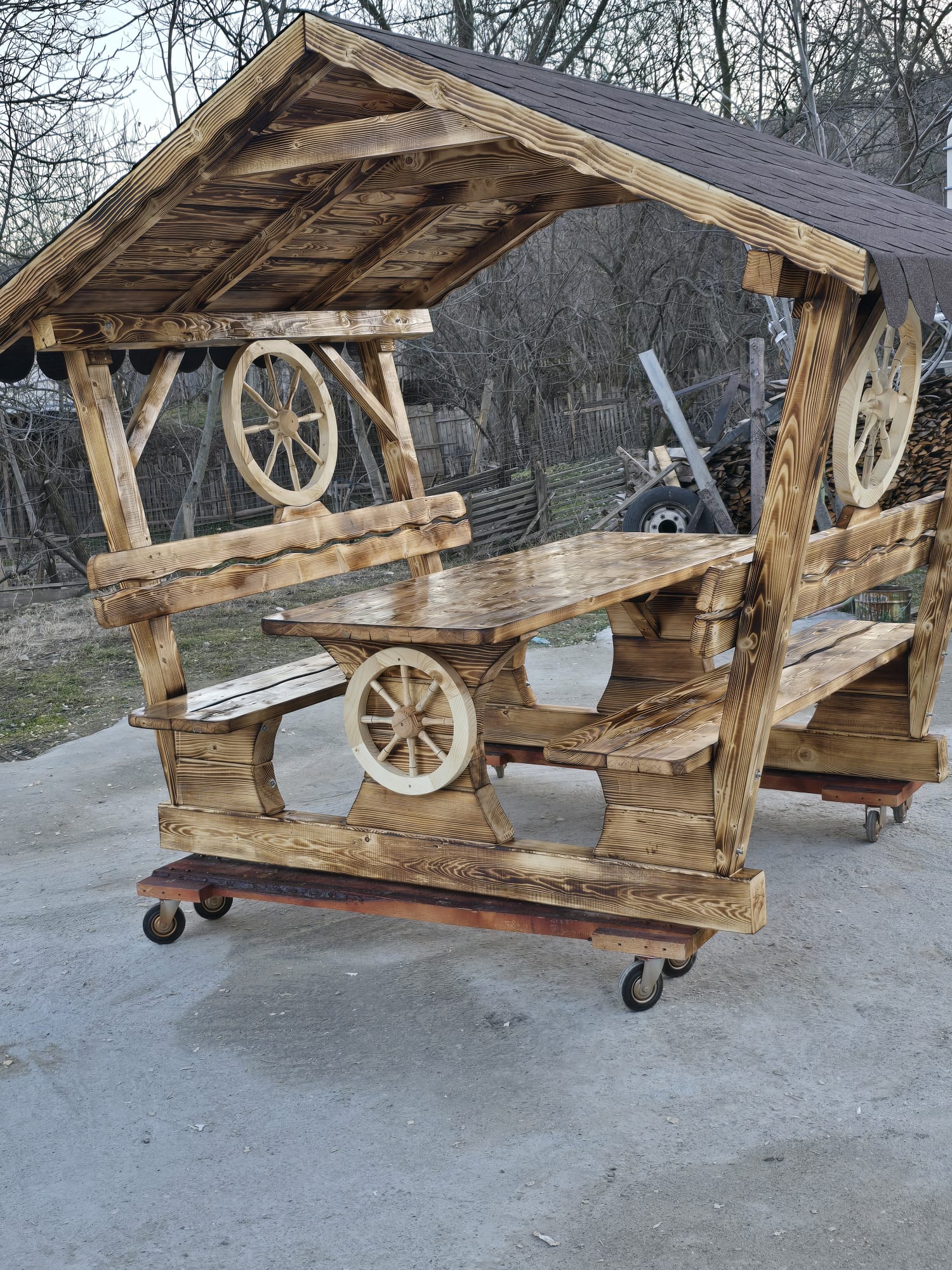 Foișor rustic model roată 300 cm