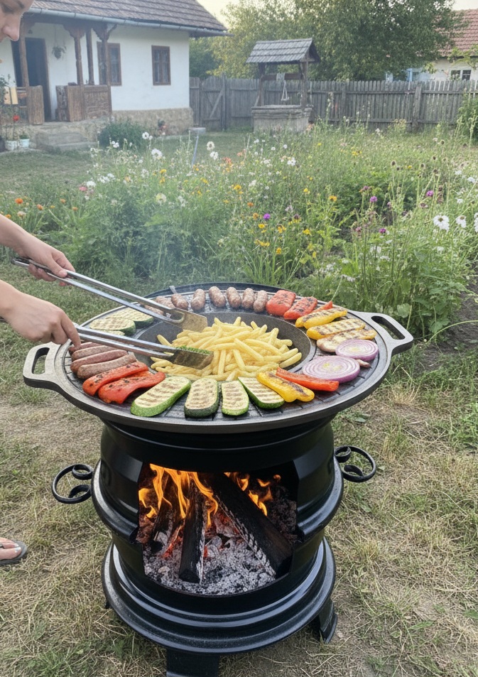 Disc grill fontă 3 în 1, 50 cm