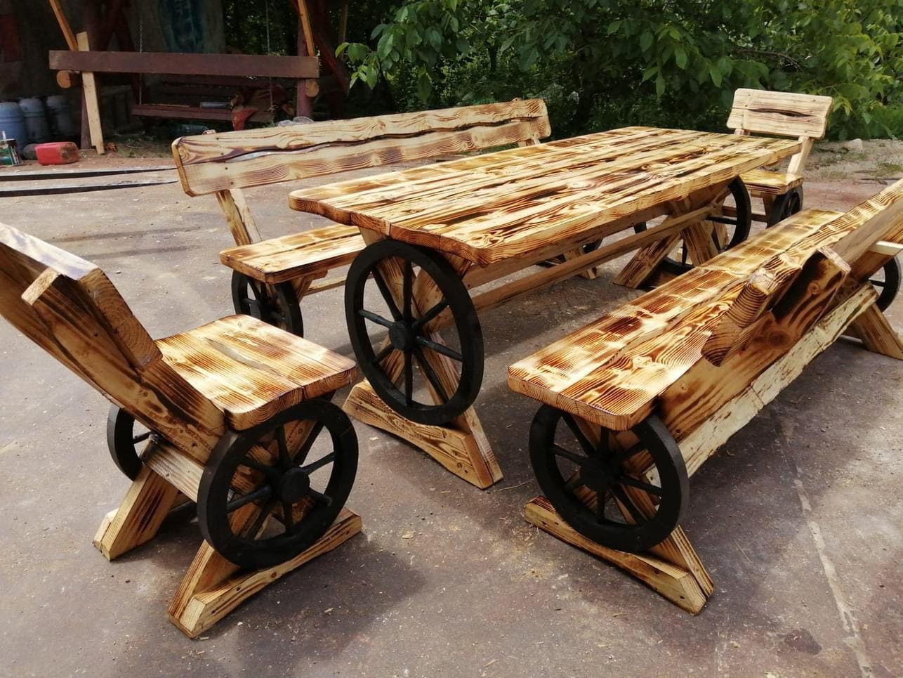 Set masă model roată pentru 10 persoane